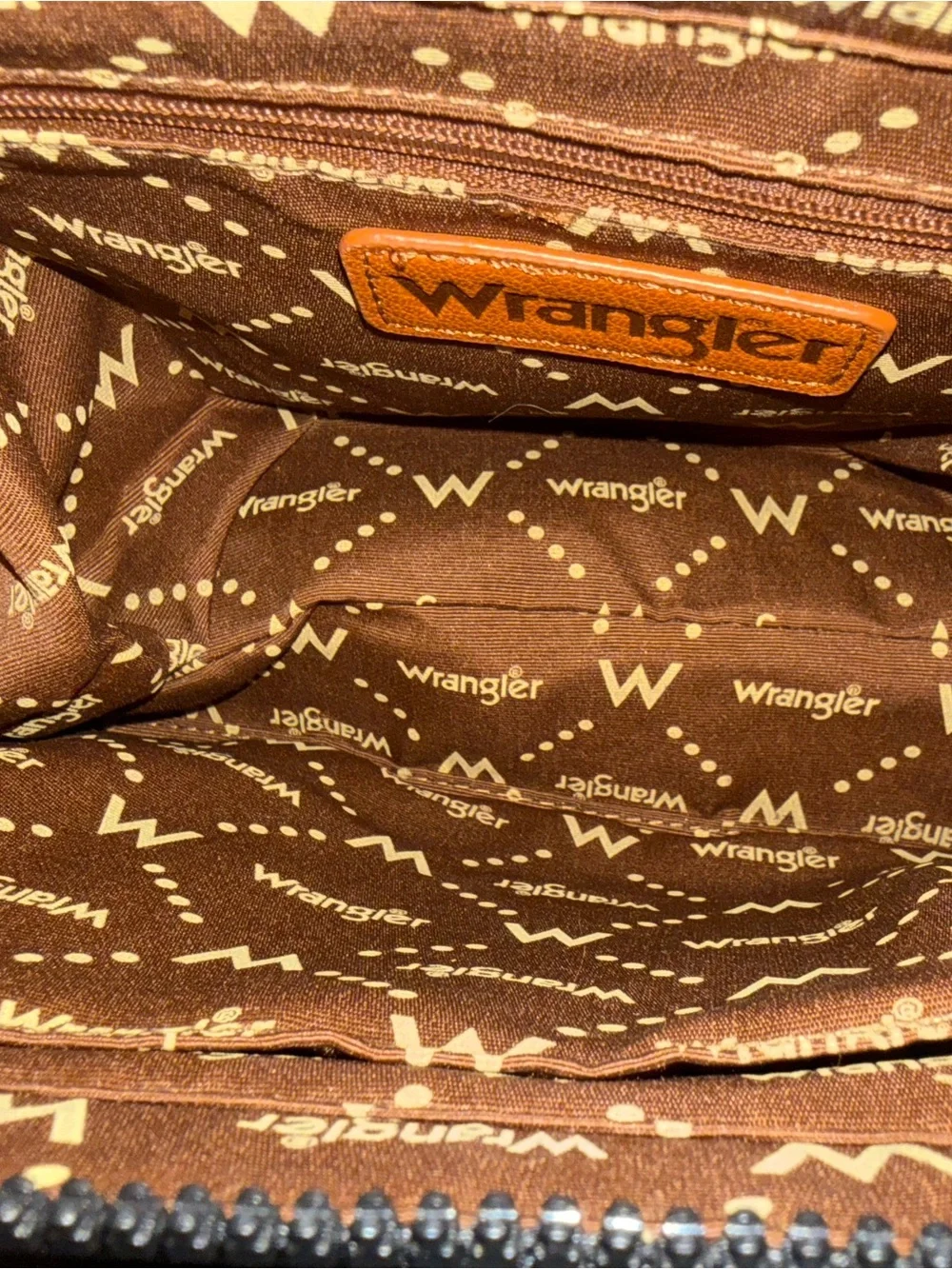 Wrangler Black Faux Leather Satchel Crossbody Bag NWT